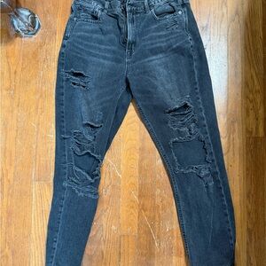 Distressed Black Women's Jeans
